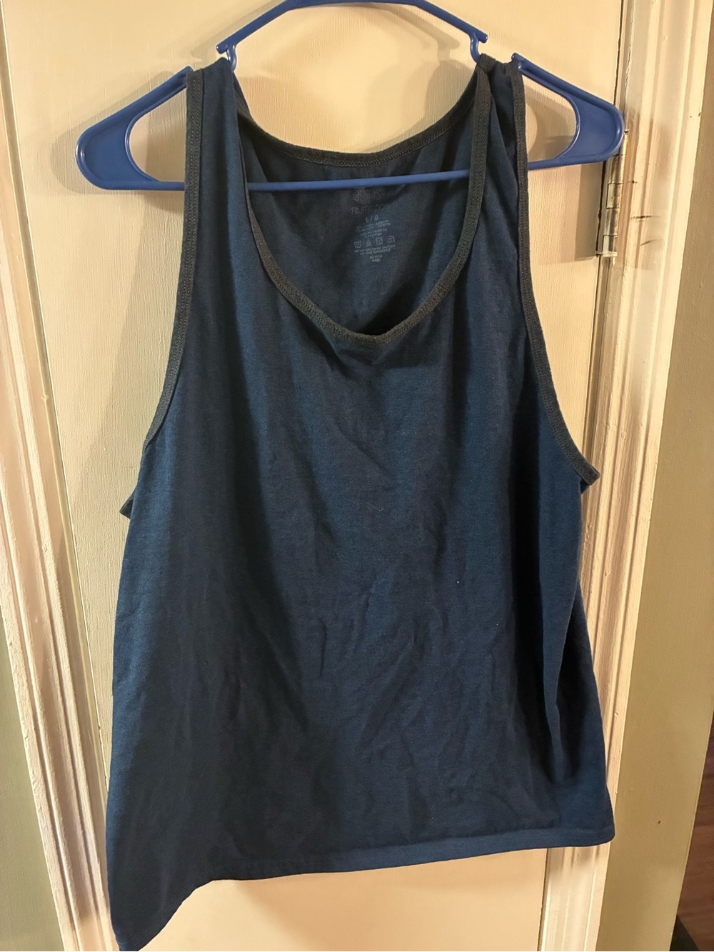 Fruit of The Loom Men's Large Navy Blue Tank Top Sleeveless Shirt